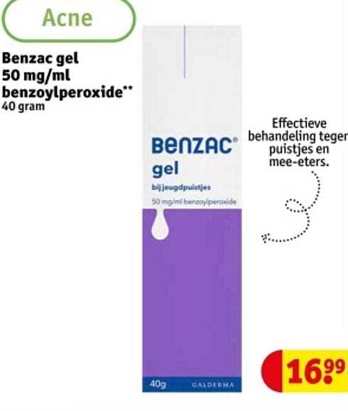 Benzac gel 50 mg/ml benzoylperoxide** 40 gram