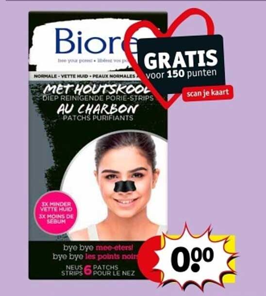 Diep reinigende porie-strips met houtskool