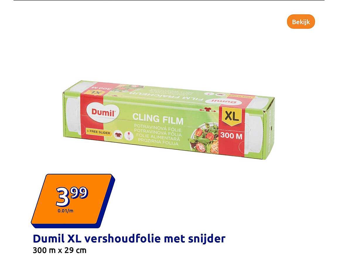 Dumil XL vershoudfolie met snijder