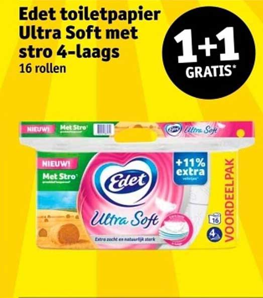 Edet toiletpapier Ultra Soft met stro 4-laags