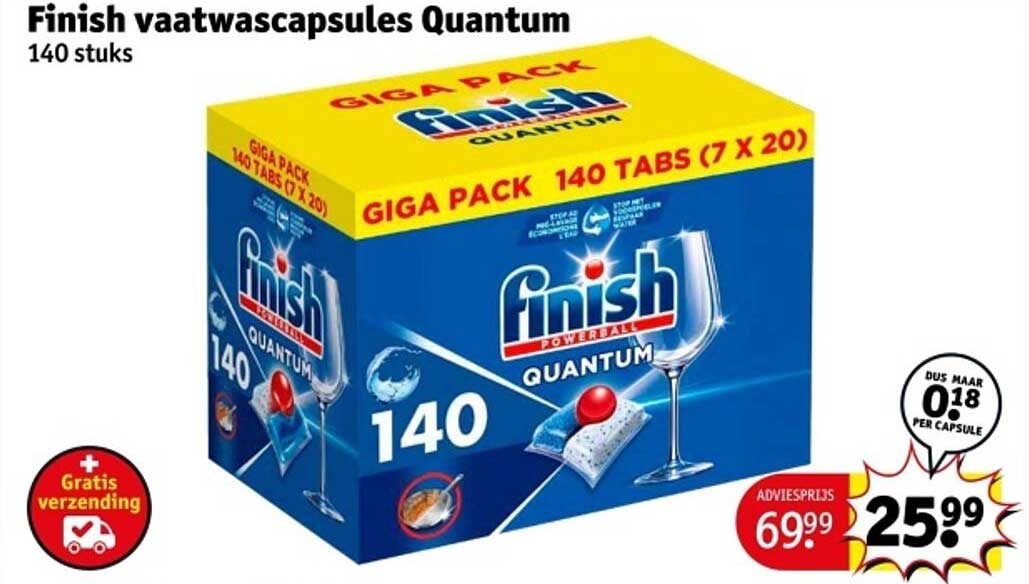 Finish vaatwascapsules Quantum 140 stuks