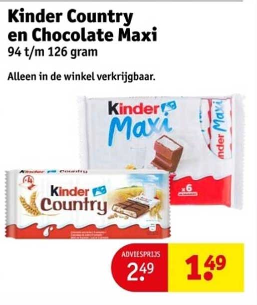 Kinder Country en Chocolate Maxi