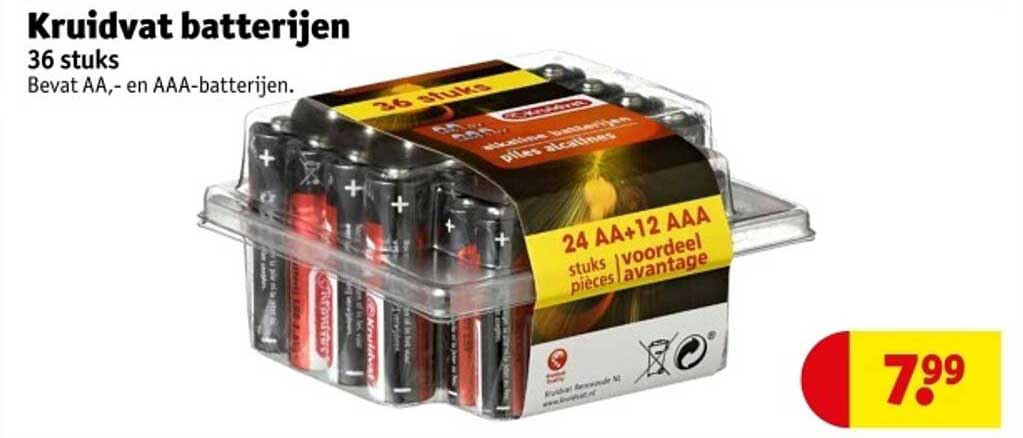 Kruidvat batterijen 36 stuks