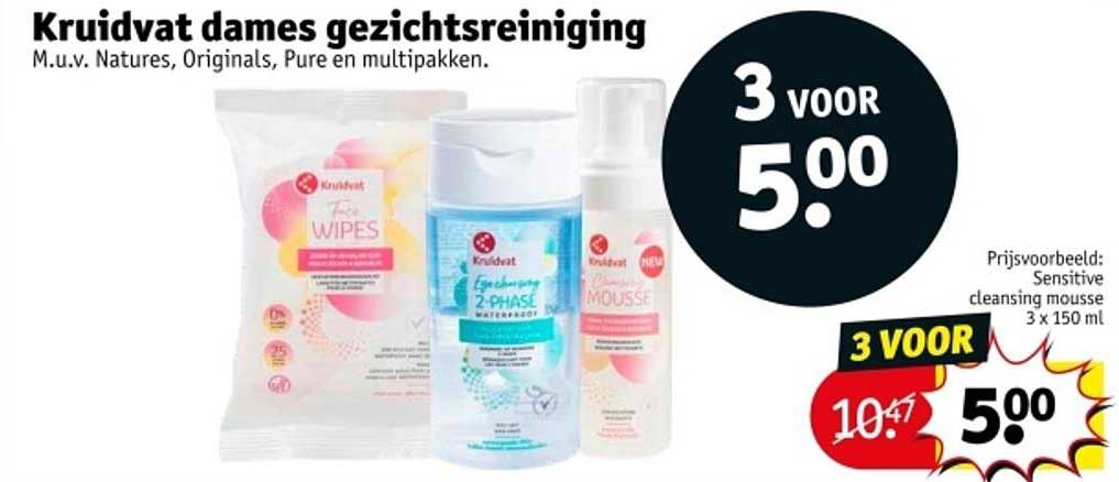 Kruidvat dames gezichtsreiniging M.u.v. Natures, Originals, Pure en multipakken.
