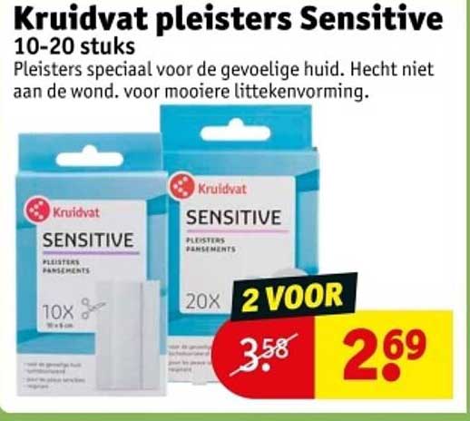 Kruidvat pleisters Sensitive 10-20 stuks