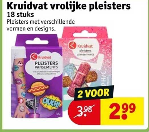 Kruidvat vrolijke pleisters 18 stuks