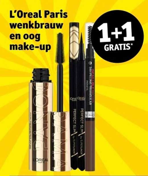 L'Oreal Paris wenkbrauw en oog make-up 1+1 GRATIS