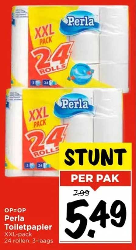 Perla Toiletpapier XXL-pack 24 rollen 3-laags