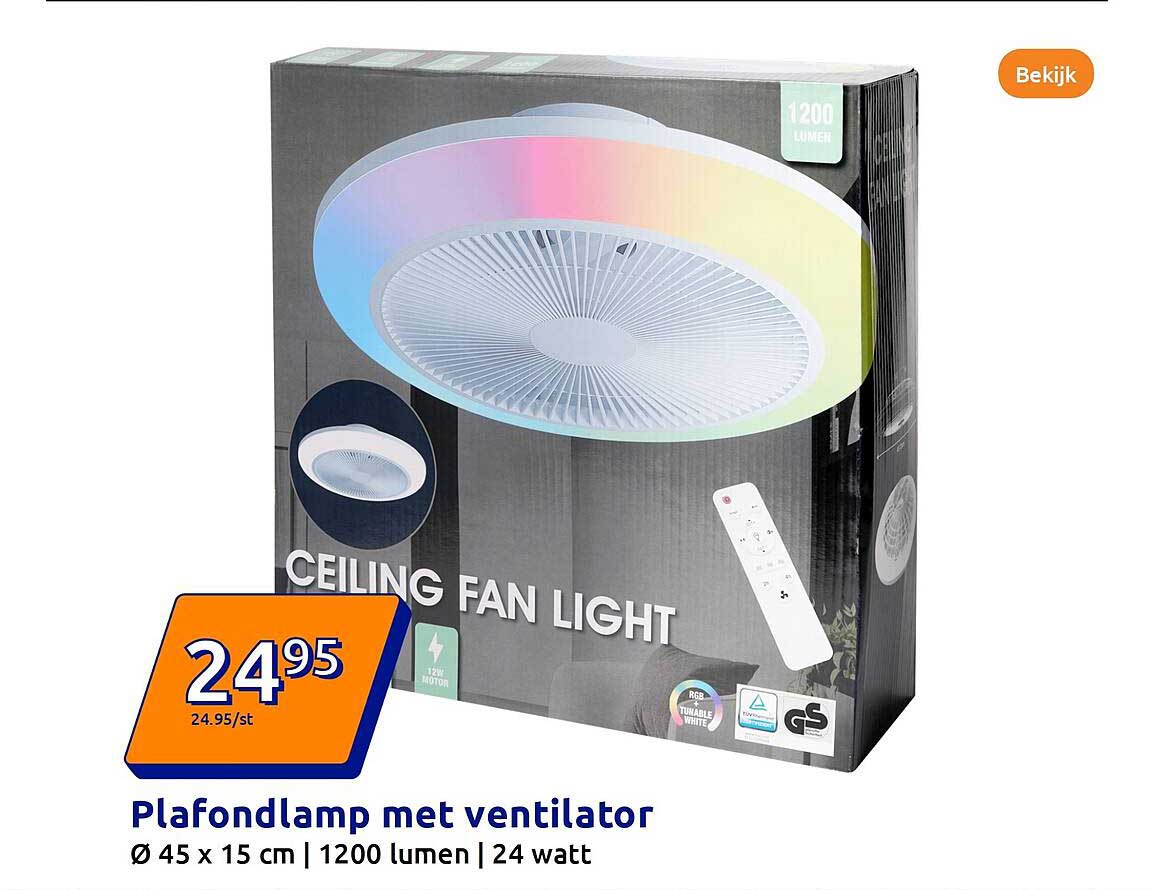 Plafondlamp met ventilator