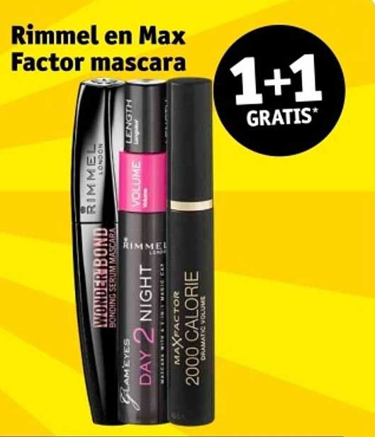 Rimmel en Max Factor mascara 1+1 GRATIS
