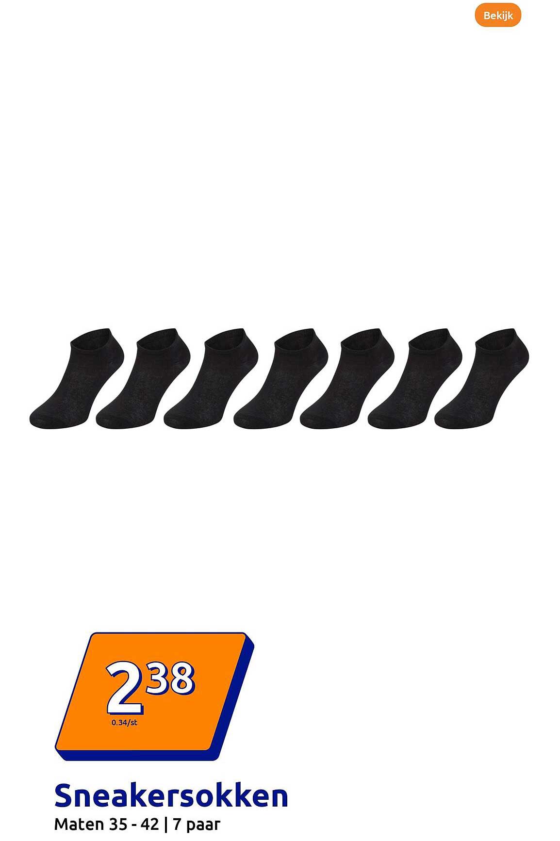 Sneakersokken Maten 35 - 42 | 7 paar
