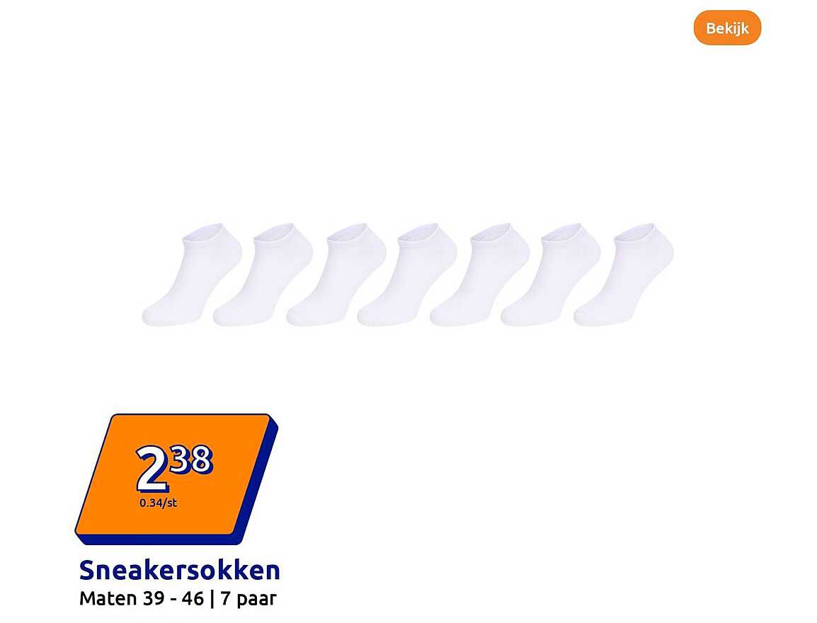 Sneakersokken Maten 39 - 46 | 7 paar