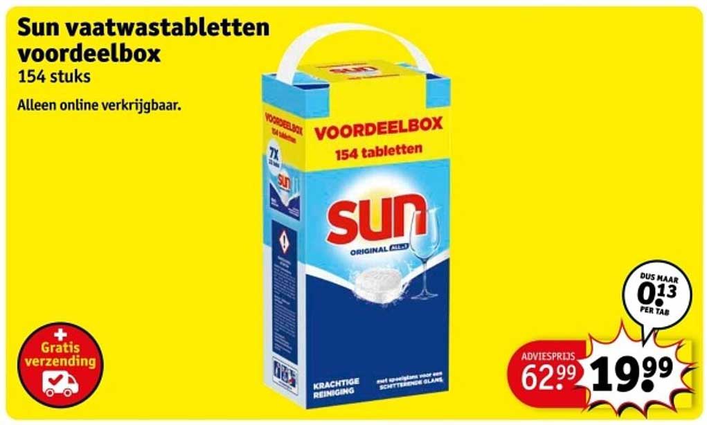 Sun vaatwastabletten voordeelbox 154 stuks