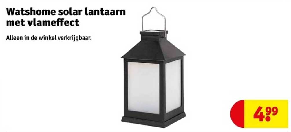 Watshome solar lantaarn met vlameffect