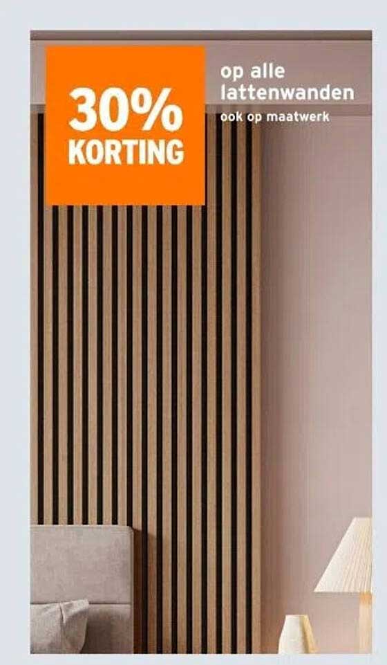 30% KORTING op alle lattenwanden ook op maatwerk