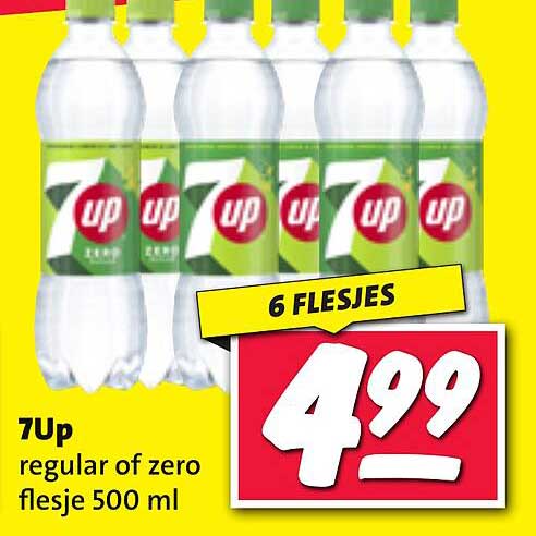 7Up regular of zero flesje 500 ml