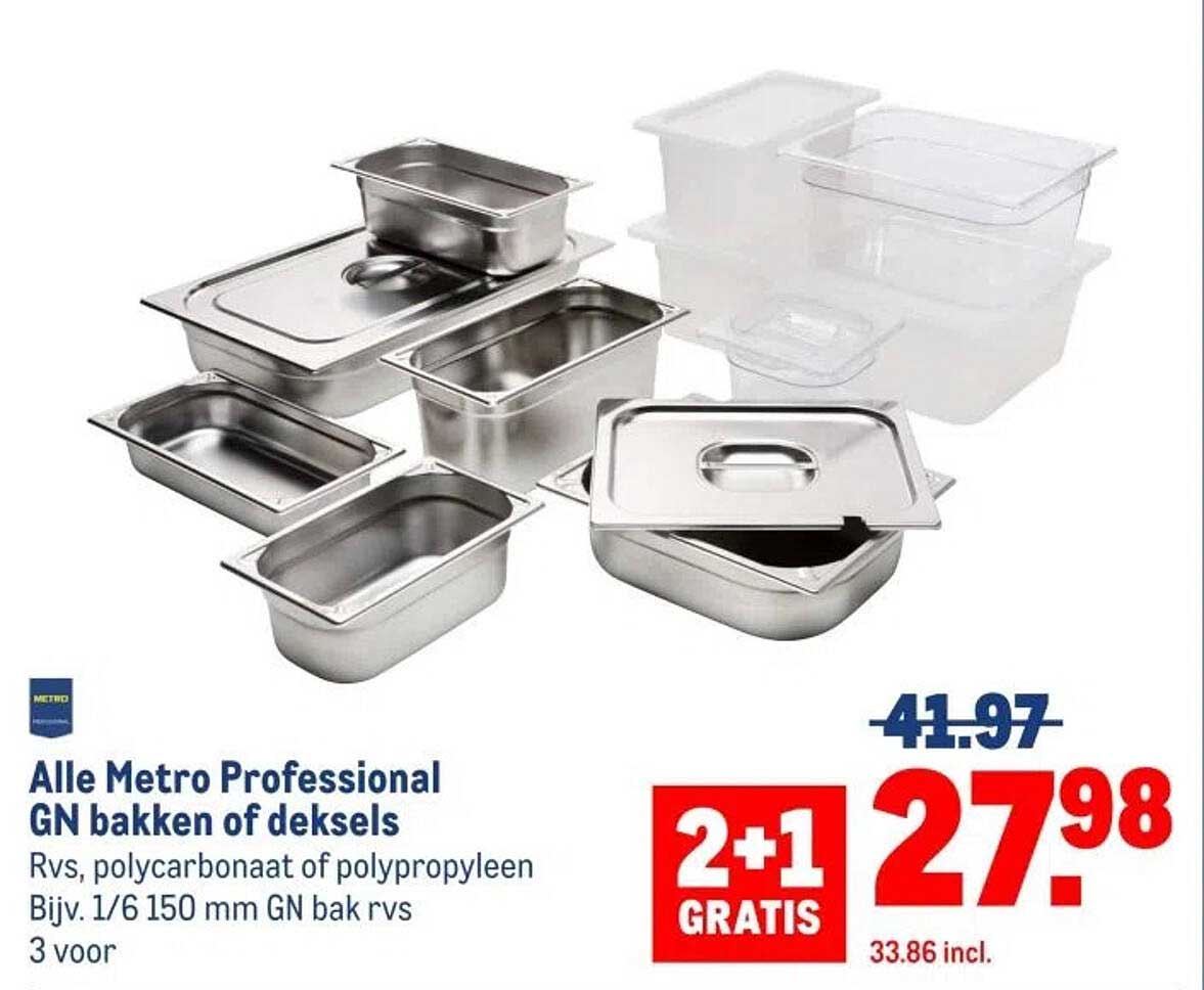 Alle Metro Professional GN bakken of deksels
