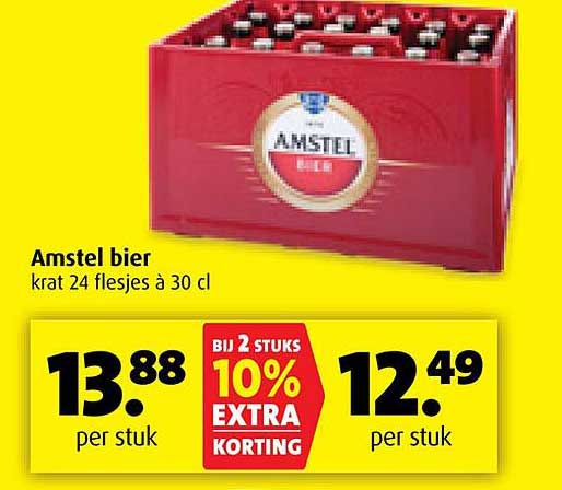 Amstel bier krat 24 flesjes à 30 cl