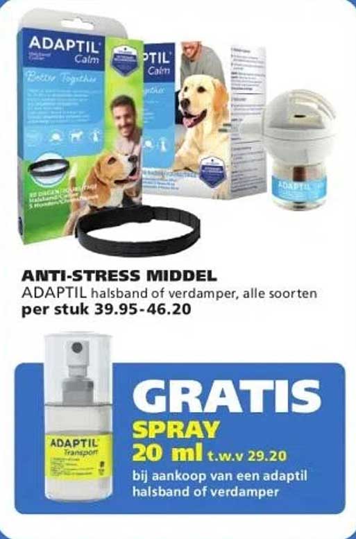 ANTI-STRESS MIDDEL ADAPTIL halsband of verdamper, alle soorten per stuk 39.95-46.20