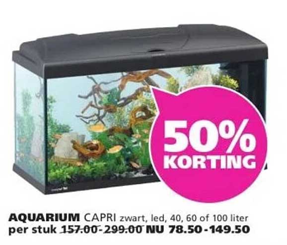 AQUARIUM CAPRI zwart, led, 40, 60 of 100 liter
