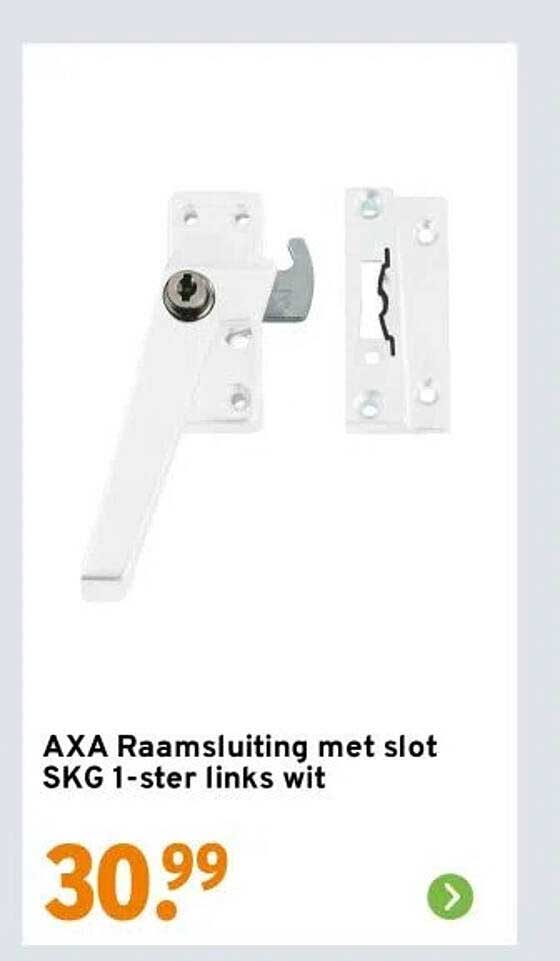 AXA Raamsluiting met slot SKG 1-ster links wit