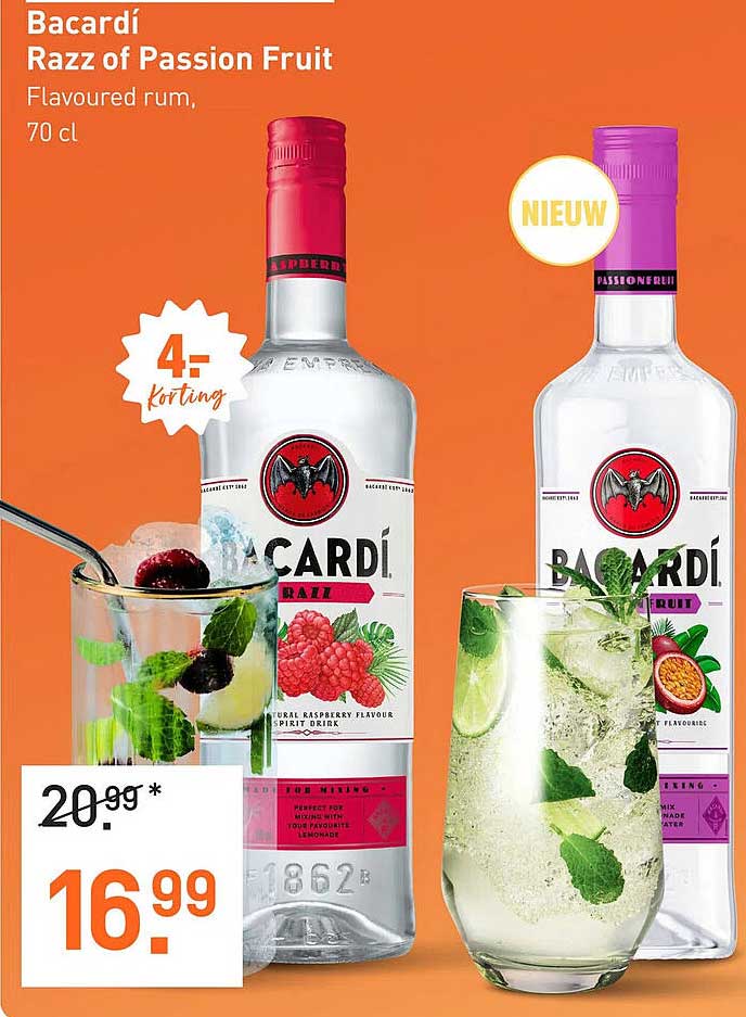 Bacardí Razz of Passion Fruit Flavoured rum, 70 cl