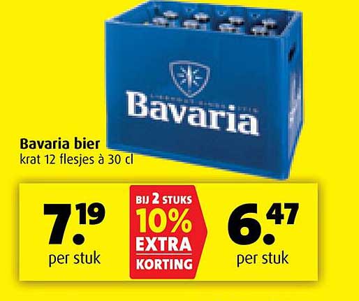 Bavaria bier krat 12 flesjes à 30 cl