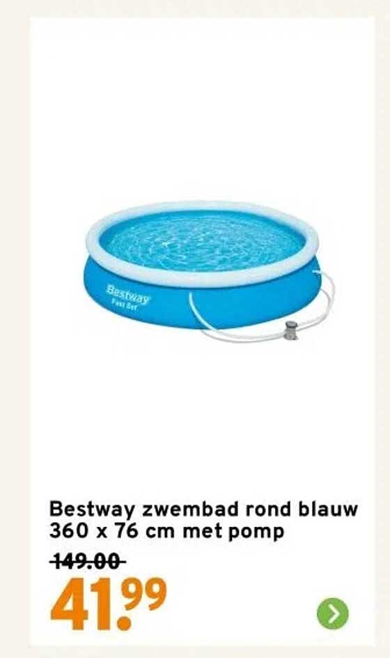 Bestway zwembad rond blauw 360 x 76 cm met pomp