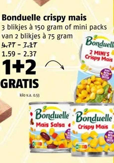 Bonduelle crispy mais 1+2 GRATIS