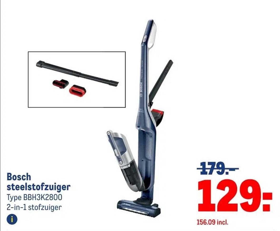 Bosch steelstofzuiger Type BBH3K2800 2-in-1 stofzuiger