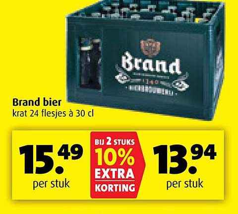 Brand bier krat 24 flesjes à 30 cl