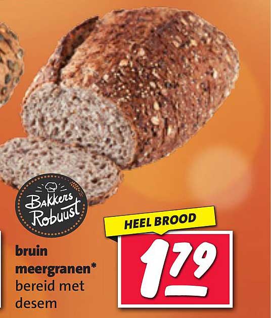 Bruin meergranen* bereid met desem