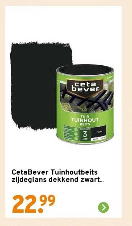 CetaBever Tuinhoutbeits zijdeglans dekkend zwart...