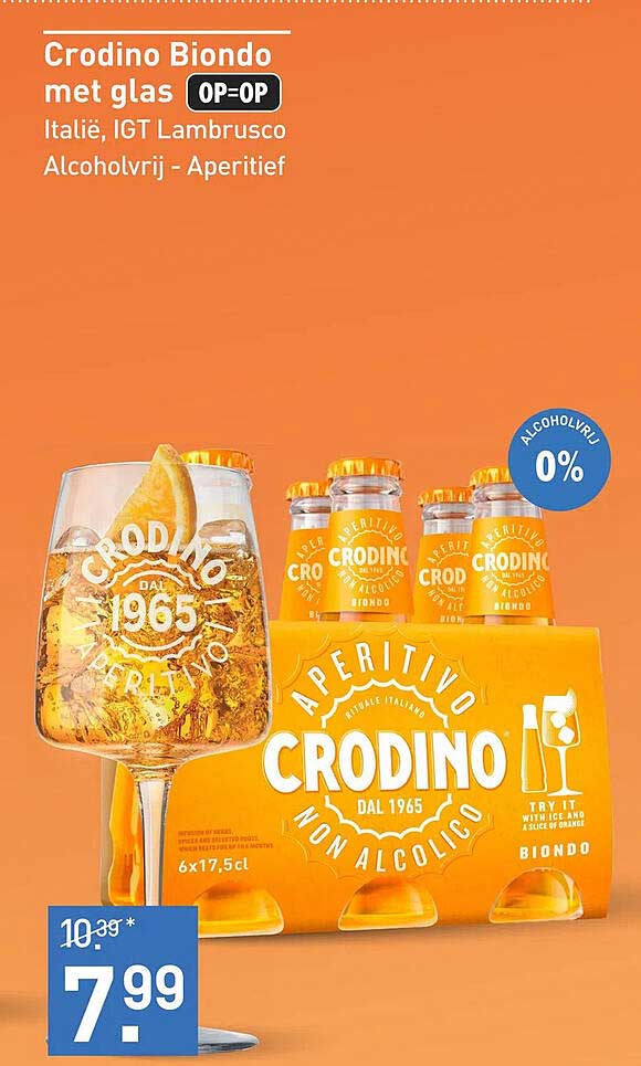Crodino Biondo met glas