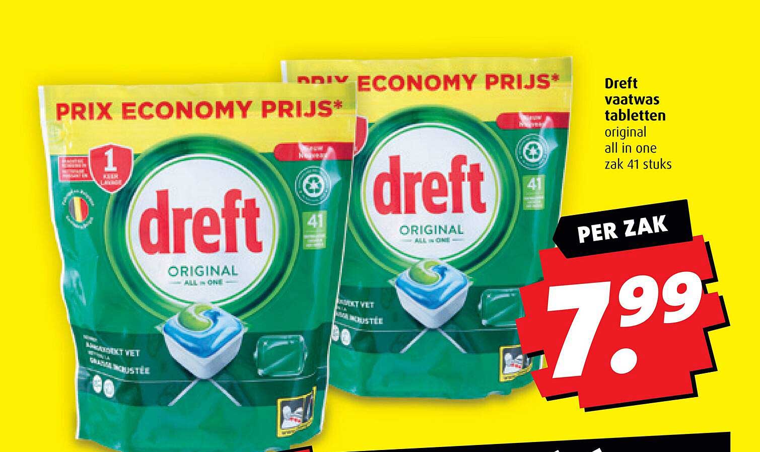 Dreft vaatwasser tabletten original all in one zak 41 stuks