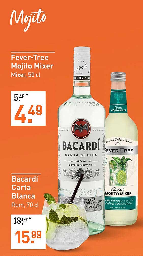 Fever-Tree Mojito Mixer en Bacardí Carta Blanca