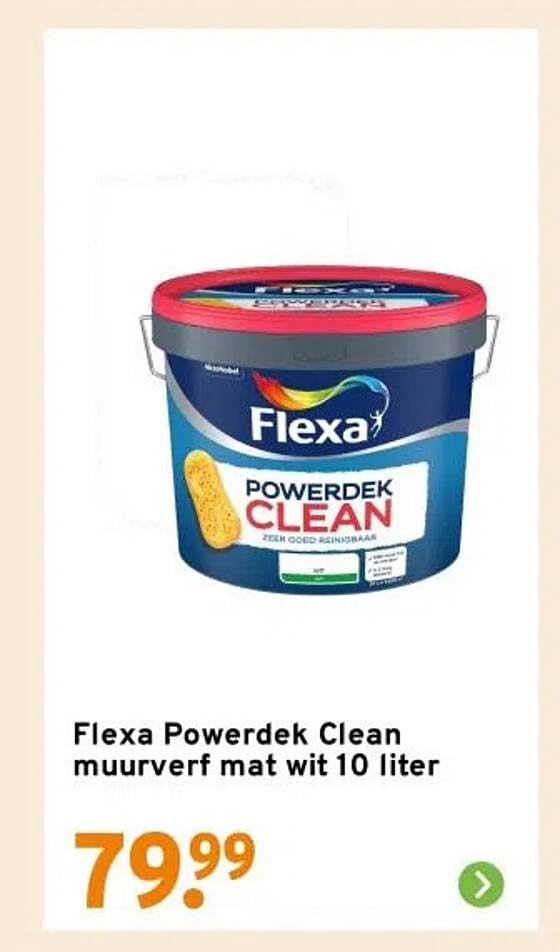 Flexa Powerdek Clean muurverf mat wit 10 liter