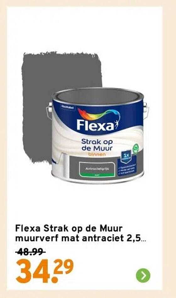 Flexa Strak op de Muur muurverf mat antraciet 2,5...