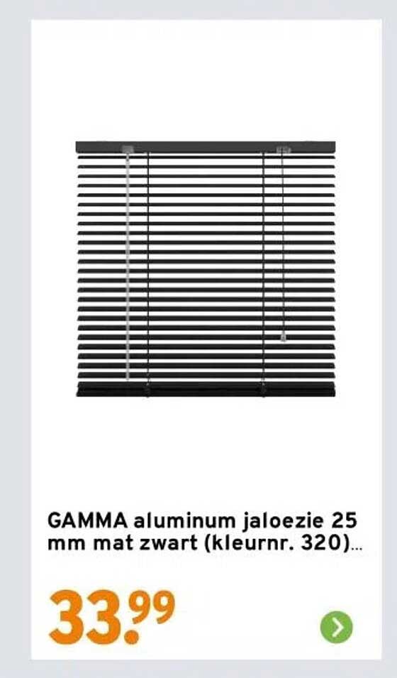 GAMMA aluminum jalozie 25 mm mat zwart (kleurnr. 320)
