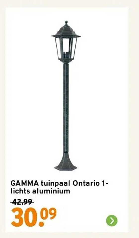 GAMMA tuinpaal Ontario 1-lichts aluminium