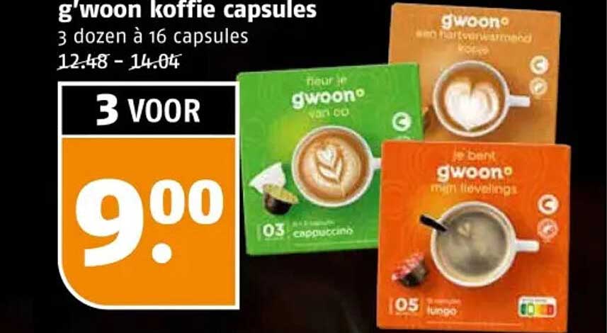 g'woon koffie capsules