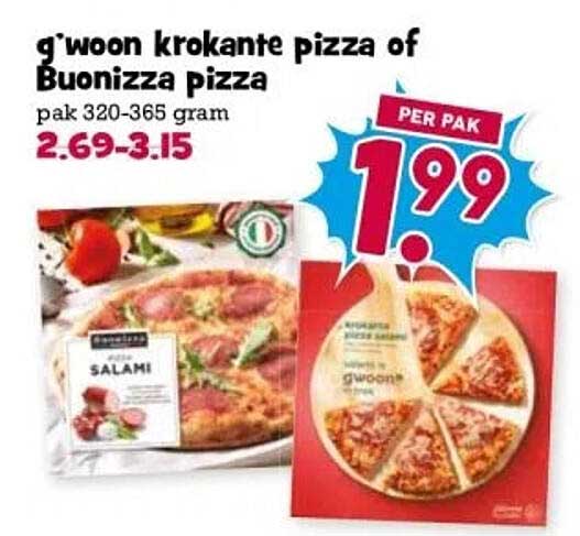 g'woon krokante pizza of Buonizza pizza