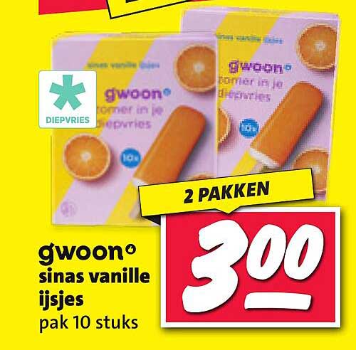 gwoon® sinas vanille ijsjes pak 10 stuks