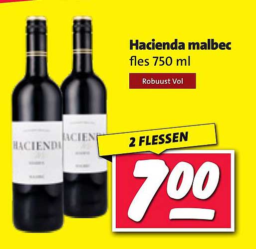 Hacienda malbec fles 750 ml