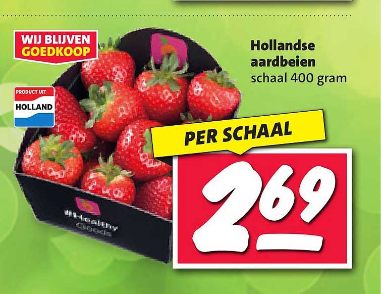 Hollandse aardbeien schaal 400 gram