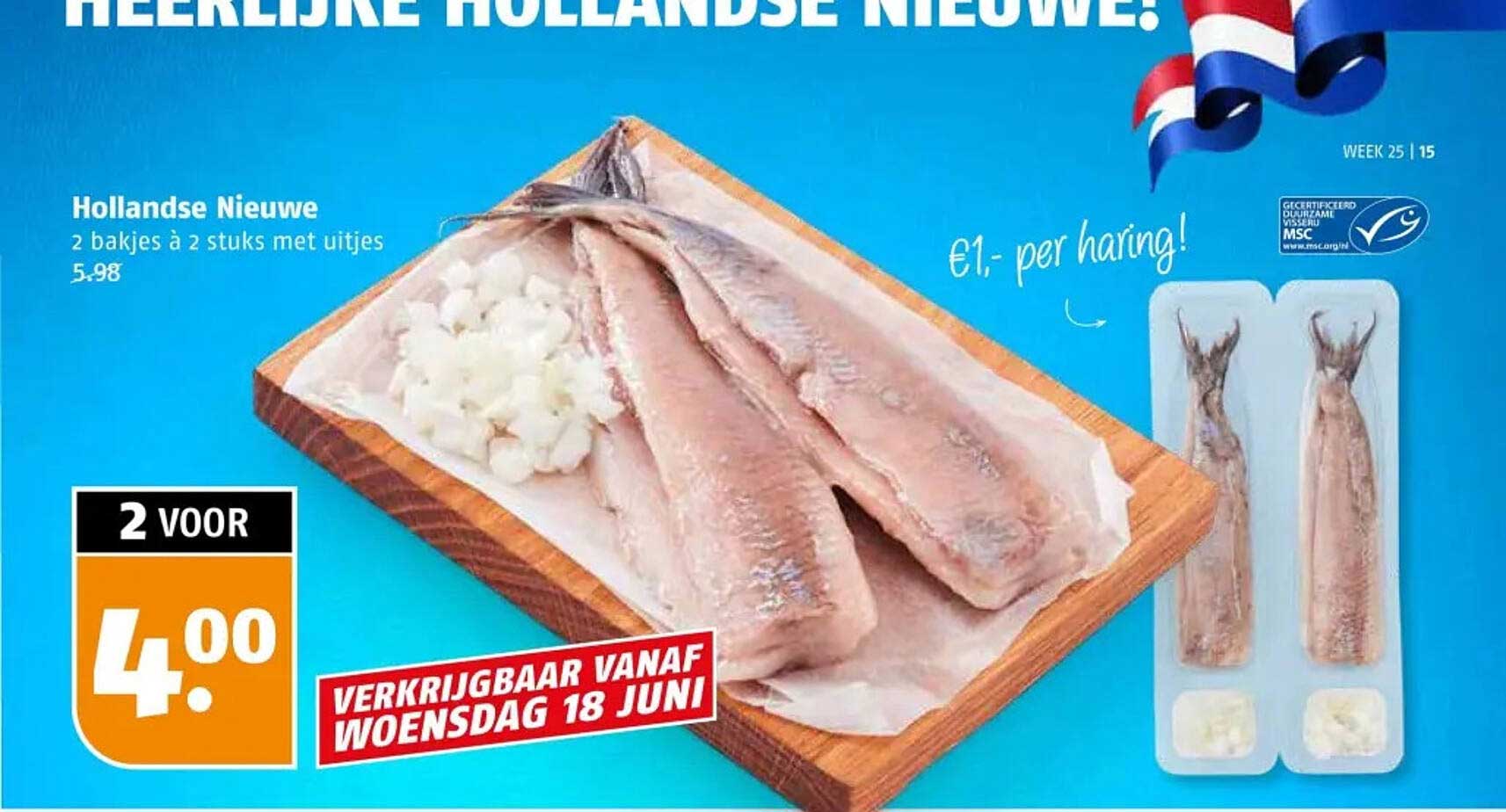 Hollandse Nieuwe 2 bakjes à 2 stuks met uitjes