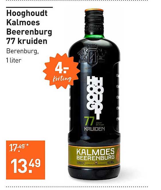 Hooghoudt Kalmoes Beerenburg 77 kruiden
