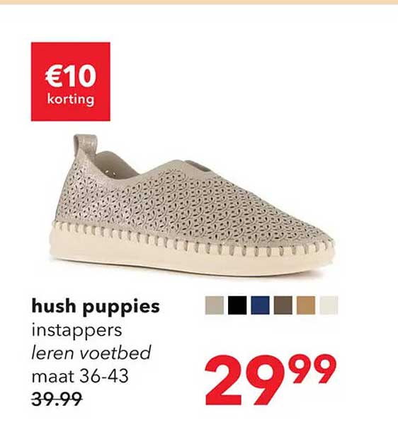 hush puppies instappers leren voetbed maat 36-43