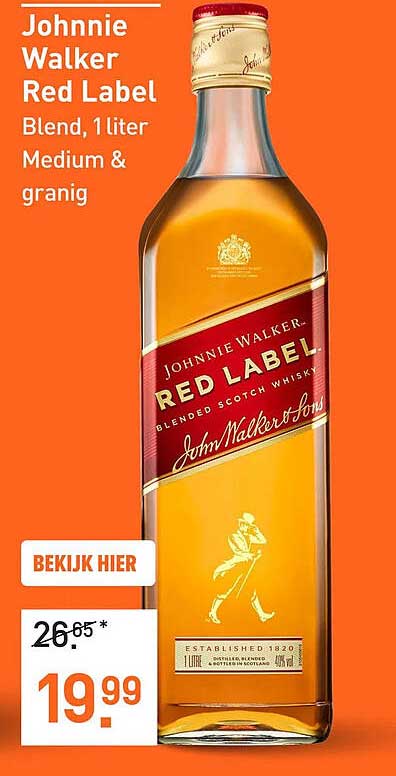 Johnnie Walker Red Label Blend, 1 liter Medium & granig