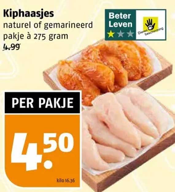 Kiphaasjes natuur of gemarineerd pakje à 275 gram